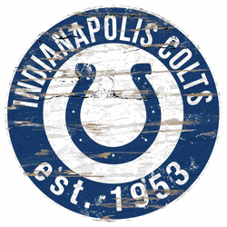 Indianapolis Colts Round Distressed Sign
