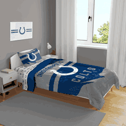 Indianapolis Colts Slanted Stripe 4 PC Twin Bed in a Bag
