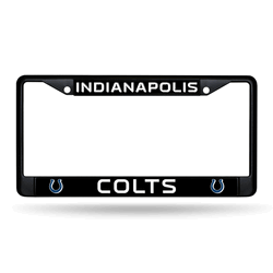 Indianapolis Colts Standard Black Chrome Frame with Plastic Inserts 12" x 6" Car/Truck Auto Accessory