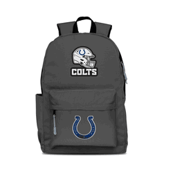 Indianapolis Colts Two-Logo Campus Backpack, Gray, with Gray Zipper