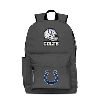Indianapolis Colts Two-Logo Campus Backpack, Gray, with Gray Zipper