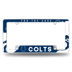 Indianapolis Colts Wave 12" x 6" Chrome All Over Automotive License Plate Frame