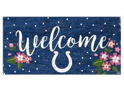 Indianapolis Colts Welcome Floral 6x12 Sign