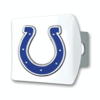 Indianapolis Colts White Metal Hitch Cover with  3D Color Emblem