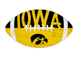 Iowa Hawkeyes 12" Football Cutout Sign with City Name