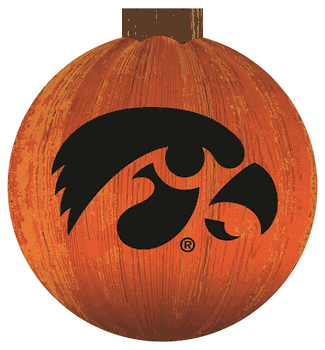 Iowa Hawkeyes 12 in. Halloween Pumpkin Sign