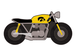 Iowa Hawkeyes 12" Motorcycle Cutout Wood Sign