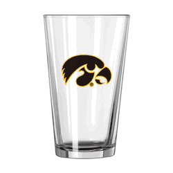 Iowa Hawkeyes 16oz Satin Etch Pint Glass