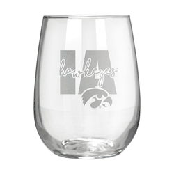Iowa Hawkeyes 17oz Stemmless Wine Glass