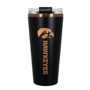 Iowa Hawkeyes 32oz Black and Copper Big Slim with Straw