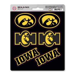 Iowa Hawkeyes 6 Count Mini Decal Sticker Pack