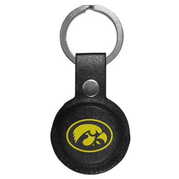Iowa Hawkeyes AirTag Compatible Leather Key Chain