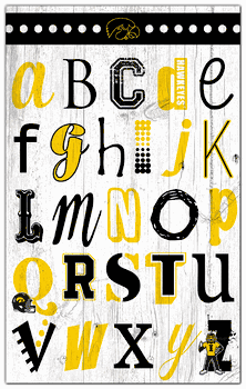 Iowa Hawkeyes Alphabet 11x19 Sign