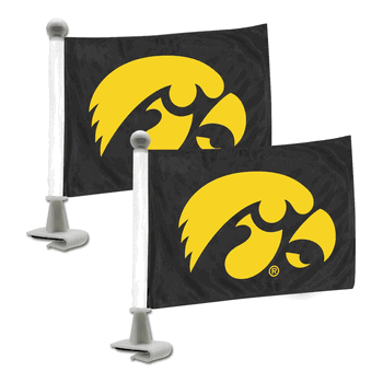 Iowa Hawkeyes Ambassador Car Flags - 2 Pack Mini Auto Flags, 4in X 6in