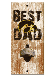 Iowa Hawkeyes Best Dad Bottle Opener Wood Sign
