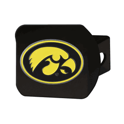 Iowa Hawkeyes Black Metal Hitch Cover - 3D Color Emblem