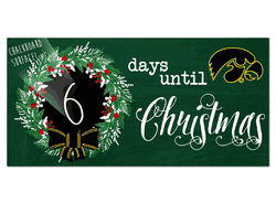 Iowa Hawkeyes Chalk Christmas Countdown 6x12 Sign