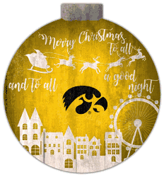 Iowa Hawkeyes Christmas Village 12in Wall Art