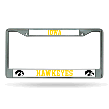 Iowa Hawkeyes Standard Chrome Frame with Plastic Inserts 12
