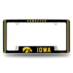 Iowa Hawkeyes Classic 12" x 6" Chrome All Over Automotive License Plate Frame