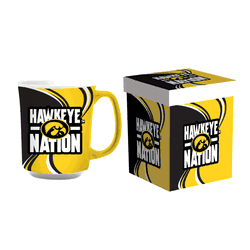 Iowa Hawkeyes Coffee Mug 14oz Ceramic with Matching Box