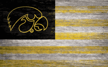Iowa Hawkeyes Distressed Flag 11x19