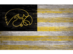 Iowa Hawkeyes Distressed Flag 11x19