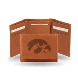 Iowa Hawkeyes  Embossed Genuine Leather Tri-Fold