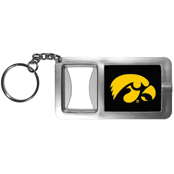 Iowa Hawkeyes Flashlight Key Chain with Bottle Opener