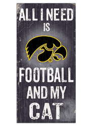 Iowa Hawkeyes Football and My Cat 6x12 Sign