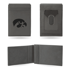 Iowa Hawkeyes Gray Laser Engraved Front Pocket Wallet