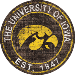 Iowa Hawkeyes Heritage Logo Round Sign