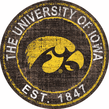 Iowa Hawkeyes Heritage Logo Round Sign
