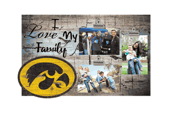 Iowa Hawkeyes I Love my Family Clip Frame