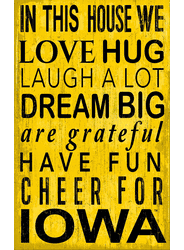 Iowa Hawkeyes In This House Sign