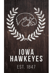 Iowa Hawkeyes Laurel Wreath 11x19 Sign