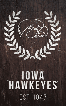 Iowa Hawkeyes Laurel Wreath 11x19 Sign