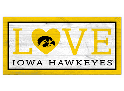 Iowa Hawkeyes Love 6x12 Sign