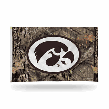 Iowa Hawkeyes / Mossy Oak Camo Break-Up Country Banner Flag (3X5)