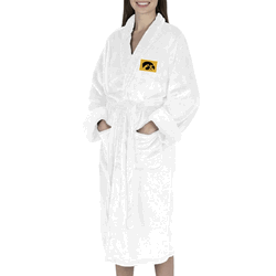 Iowa Hawkeyes NCAA White Out Silk Touch Robe Small/Medium