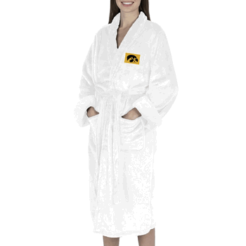 Iowa Hawkeyes NCAA White Out Silk Touch Robe Small/Medium