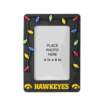 Iowa Hawkeyes Picture Frame with Holiday Lights