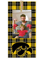 Iowa Hawkeyes Plaid Clothespin 6x12 Sign