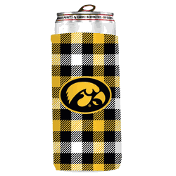 Iowa Hawkeyes Plaid Insulated Slim Can Sleeve