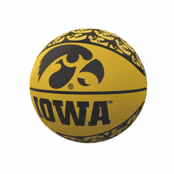 Iowa Hawkeyes Repeating Logo Mini-Size Rubber Basketball