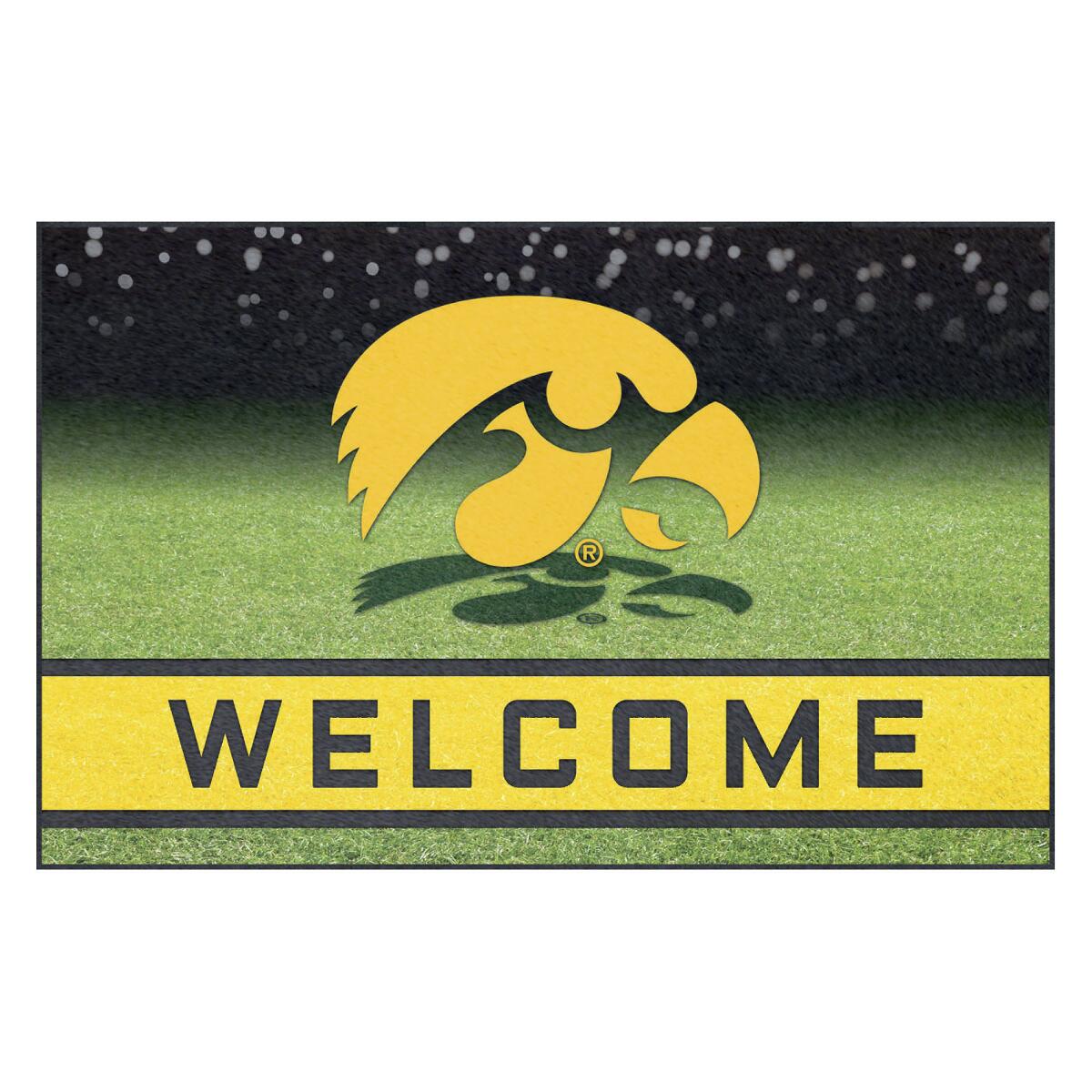 Iowa Hawkeyes Rubber Door Mat