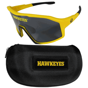 Iowa Hawkeyes Shield Sunglasses with Case