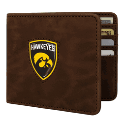 Iowa Hawkeyes Shield Wallet - Brown