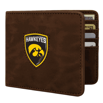 Iowa Hawkeyes Shield Wallet - Brown