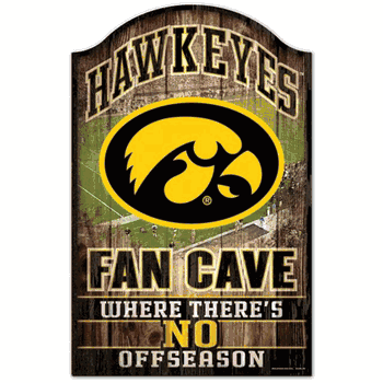Iowa Hawkeyes Sign 11x17 Wood Fan Cave Design